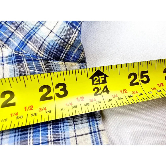 5.11 Tactical Size Large Men Blue White Check Pocket Logo Tag Short Sleeve Shirt - Picture 2 of 13